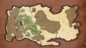 Die Insel, auf der sich die Helden bewegen