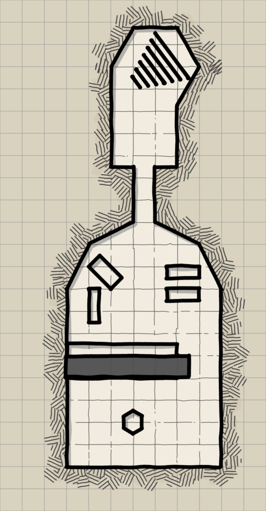 Top-Down-Karte des geheimen Kellers der Burg
