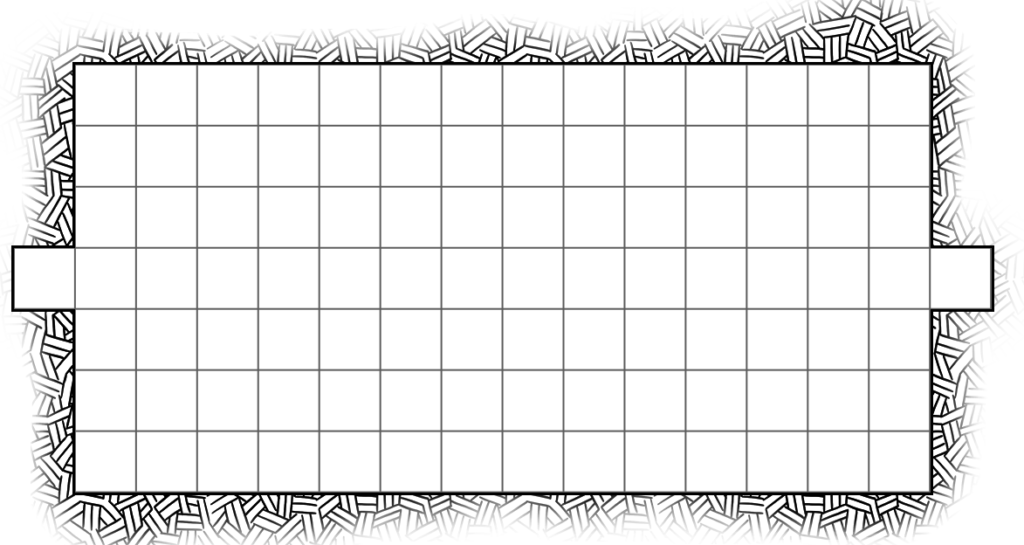 Karte eines quadratischen Raums ohne Markierungen
